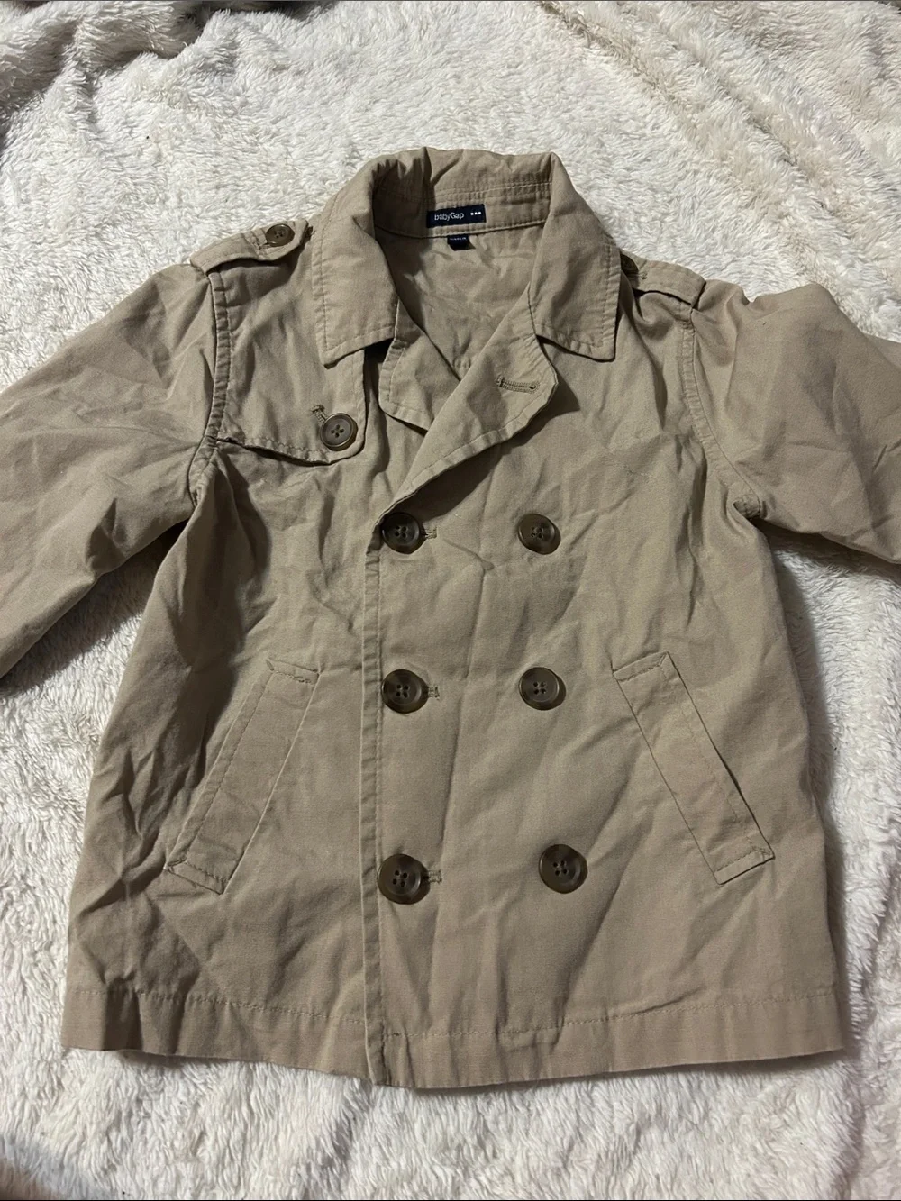 GAP Tan Double-Breasted Pea Coat